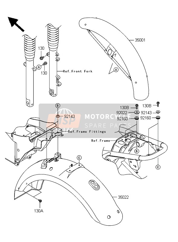 Kawasaki W650 2006 KOTFLÜGEL für ein 2006 Kawasaki W650