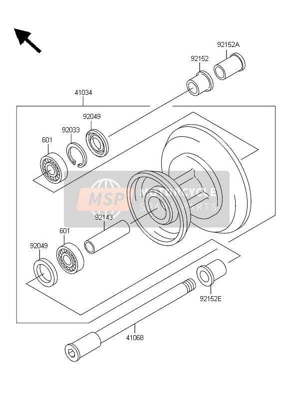 Kawasaki W650 2006 Buje delantero para un 2006 Kawasaki W650