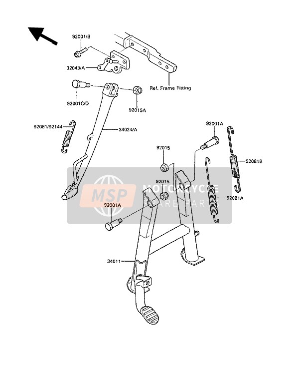 Kawasaki GPZ600R 1987 Stand(S) for a 1987 Kawasaki GPZ600R