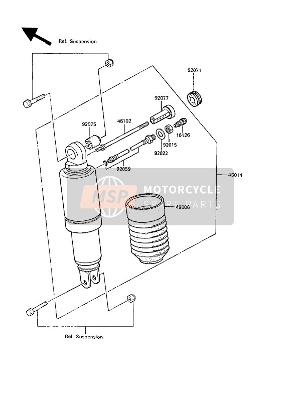 Kawasaki GPZ600R 1987 Shock Absorber(S) for a 1987 Kawasaki GPZ600R