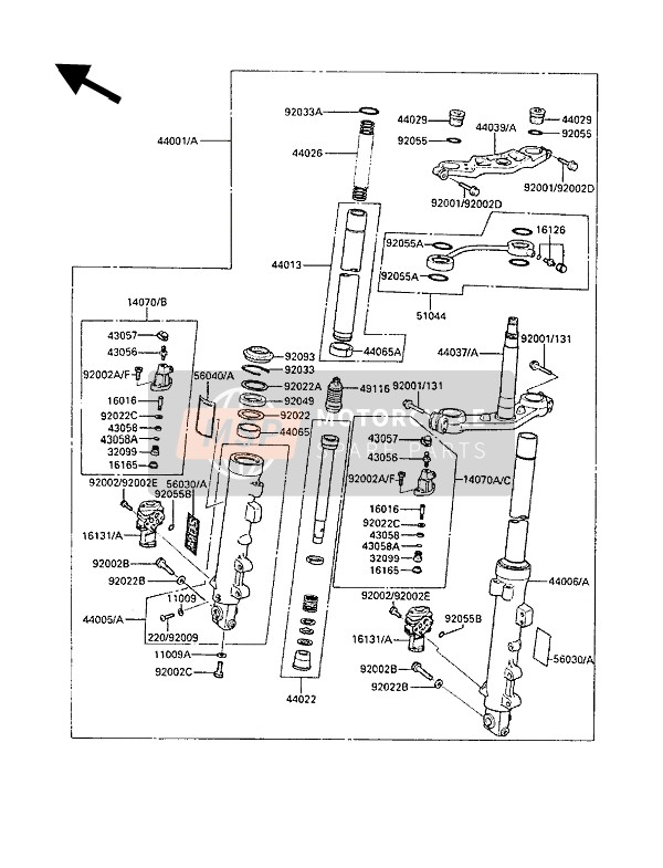 440011661, FORK-FRONT, Kawasaki, 0