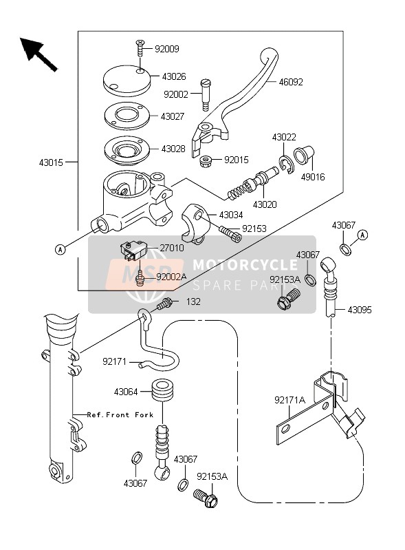 Kawasaki W650 2006 Front Master Cylinder for a 2006 Kawasaki W650