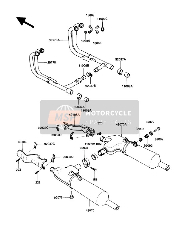 920371752, Clamp,Muffler Cover,Fr, Kawasaki, 3