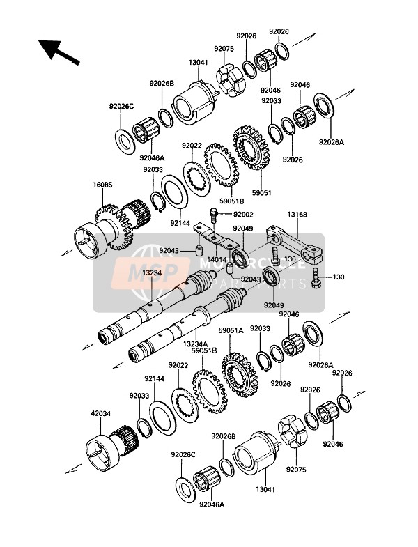 130N0620, BOLT-FLANGED, Kawasaki, 0