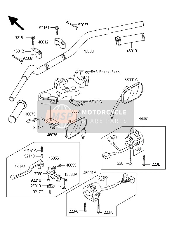 Kawasaki W650 2006 LENKER für ein 2006 Kawasaki W650