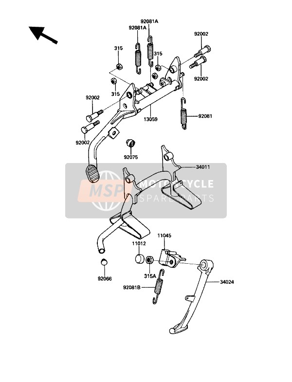 920811586, Spring, Side Stand, Black, Kawasaki, 0