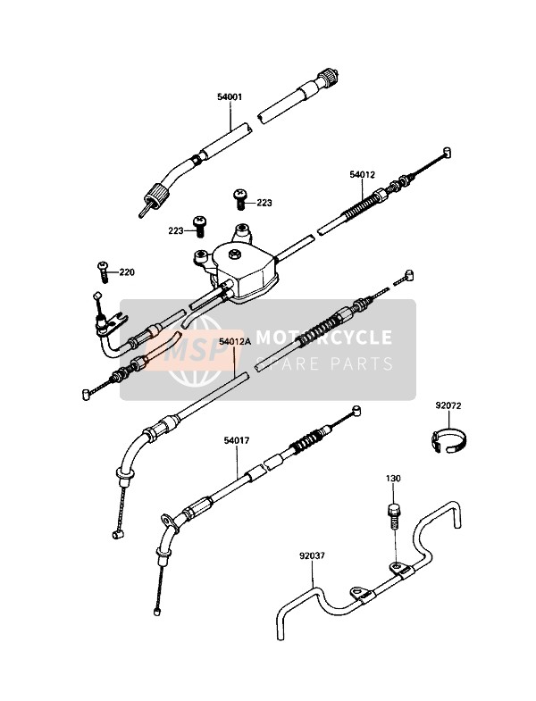 540120046, CABLE-THROTTLE,Closing ZG1200-, Kawasaki, 0