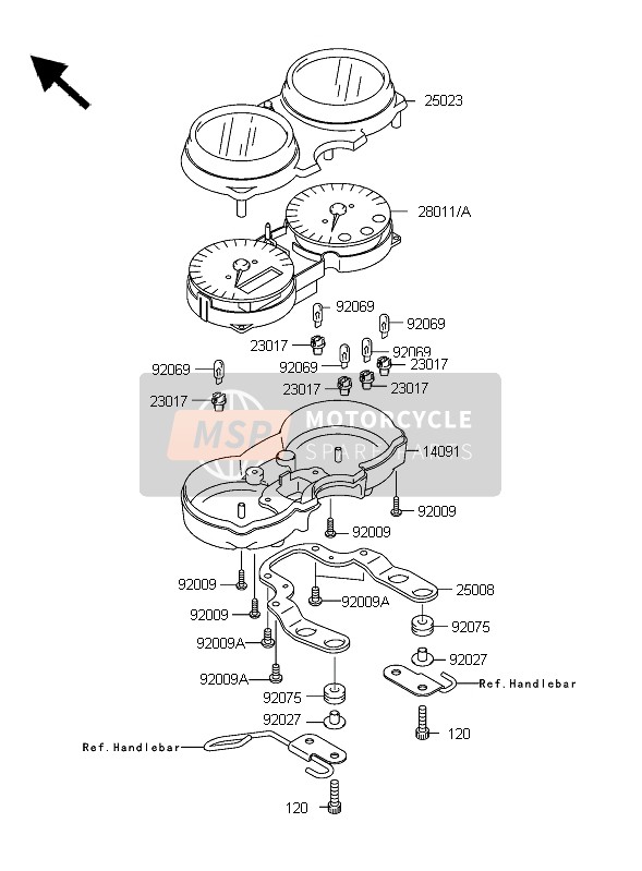 Kawasaki W650 2006 Meter for a 2006 Kawasaki W650