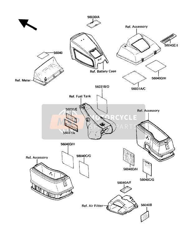 560401014, LABEL-WARNING,Air Intake, Kawasaki, 2