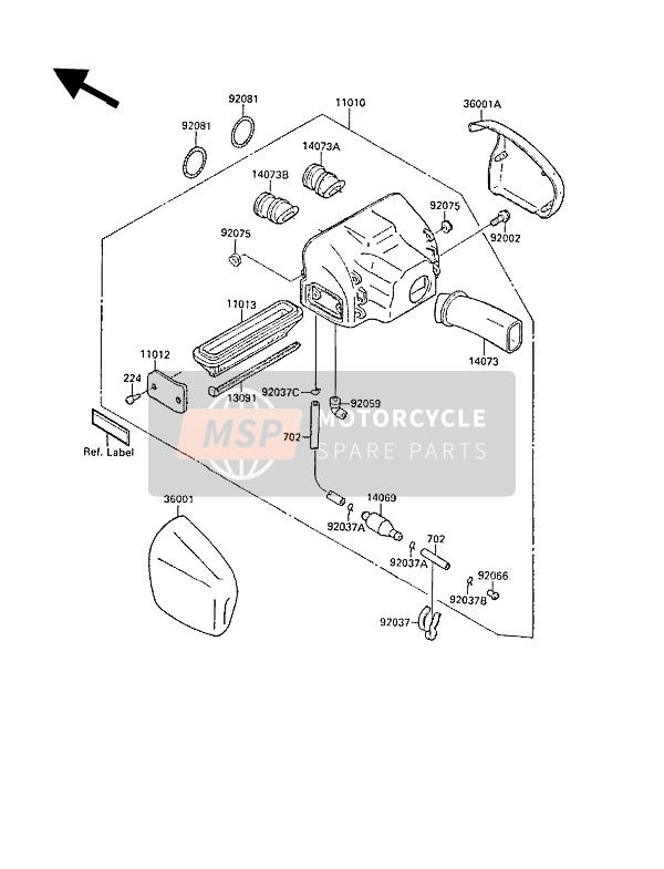 Kawasaki ZL1000 1987 Air Cleaner for a 1987 Kawasaki ZL1000