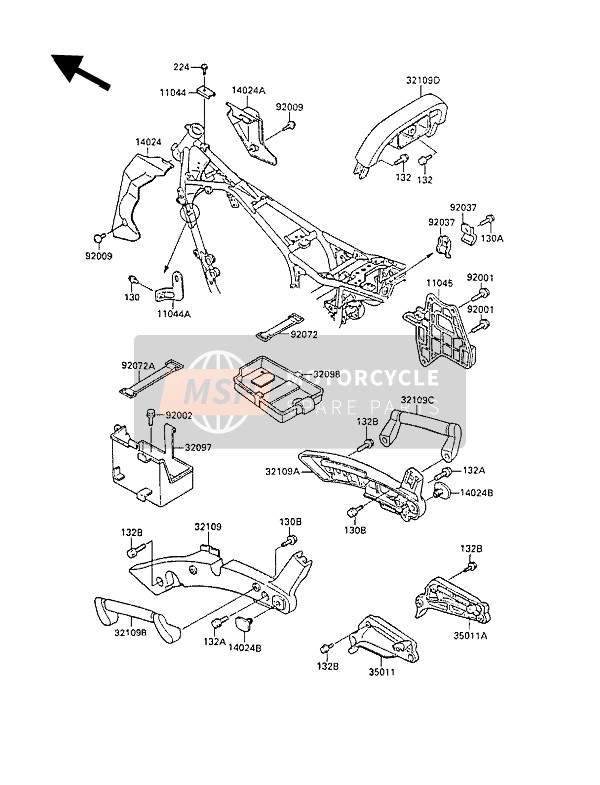 Kawasaki ZL1000 1987 BATTERIEGEHÄUSE für ein 1987 Kawasaki ZL1000