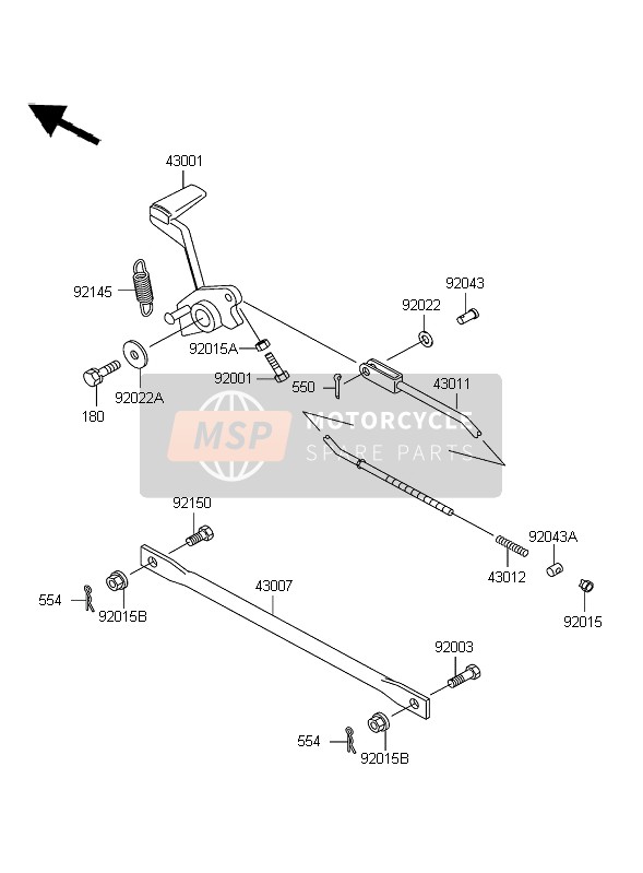 Kawasaki ER-5 2004 Brake Pedal for a 2004 Kawasaki ER-5