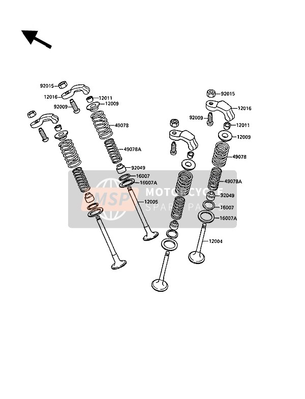 Kawasaki EL250 1988 Valvulas para un 1988 Kawasaki EL250