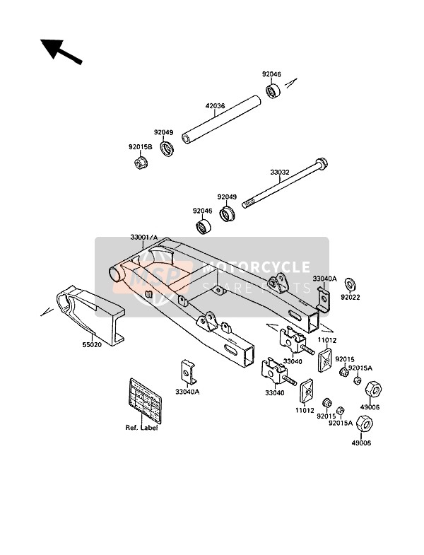 330011298X3, ARM-COMP-SWING,Silver No.15, Kawasaki, 0