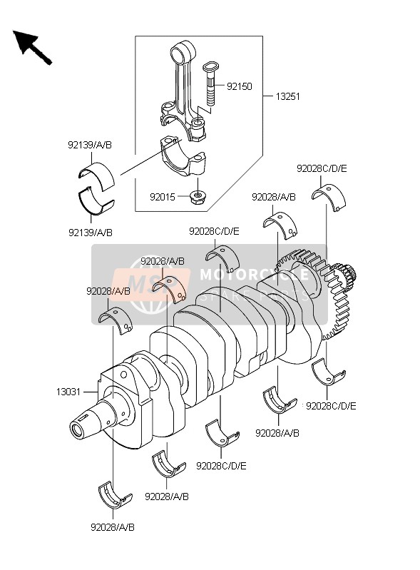 Kawasaki Z750 2006 Vilebrequin pour un 2006 Kawasaki Z750