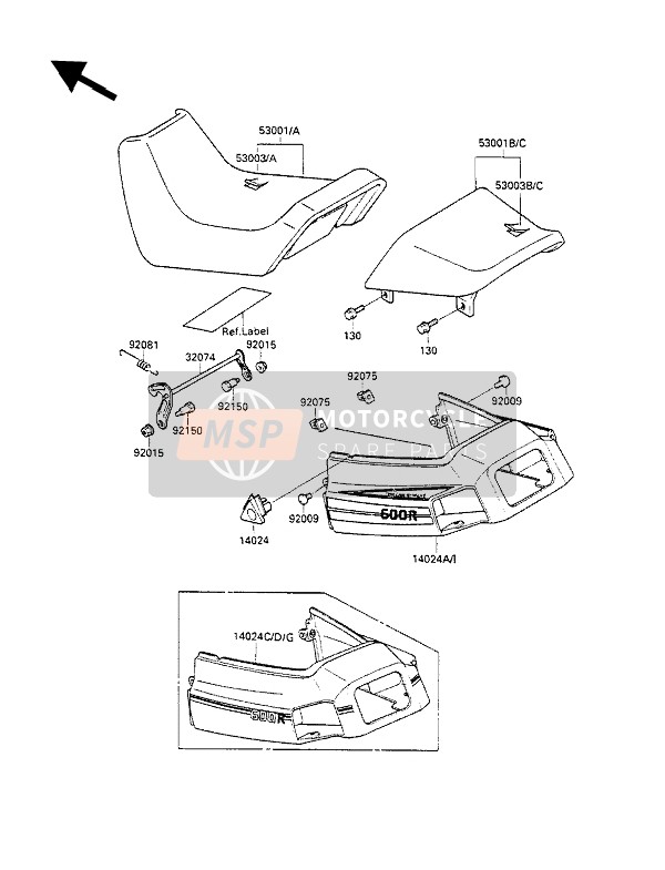 140241456, Cover,Seat Lock, Kawasaki, 0