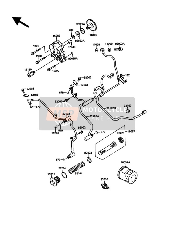 132E0645, BOLT-FLANGED-SMALL, Kawasaki, 1