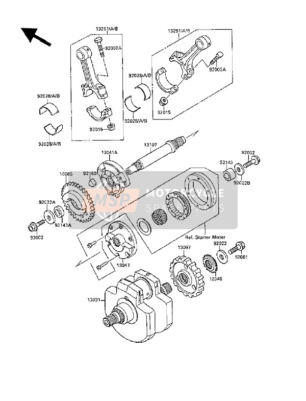 Kawasaki VN-15SE 1988 Crankshaft for a 1988 Kawasaki VN-15SE