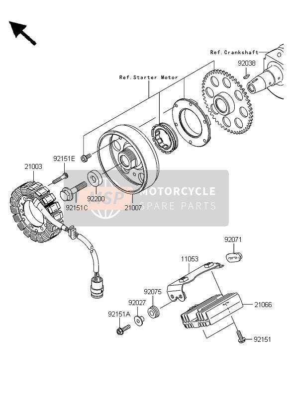 Kawasaki Z750 2006 Generator for a 2006 Kawasaki Z750