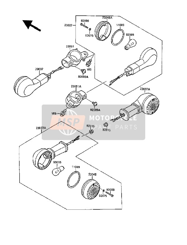 230371251, Clignotant Av VN1500, Kawasaki, 0