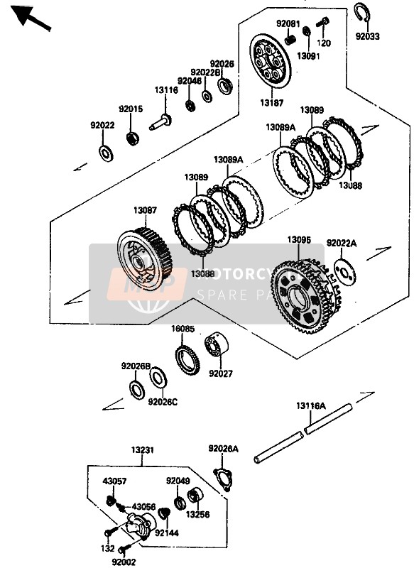 Kawasaki ZX-10 1988 Clutch for a 1988 Kawasaki ZX-10