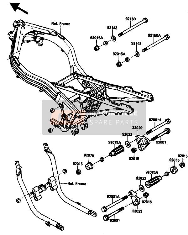 Kawasaki ZX-10 1988 Frame Fitting for a 1988 Kawasaki ZX-10