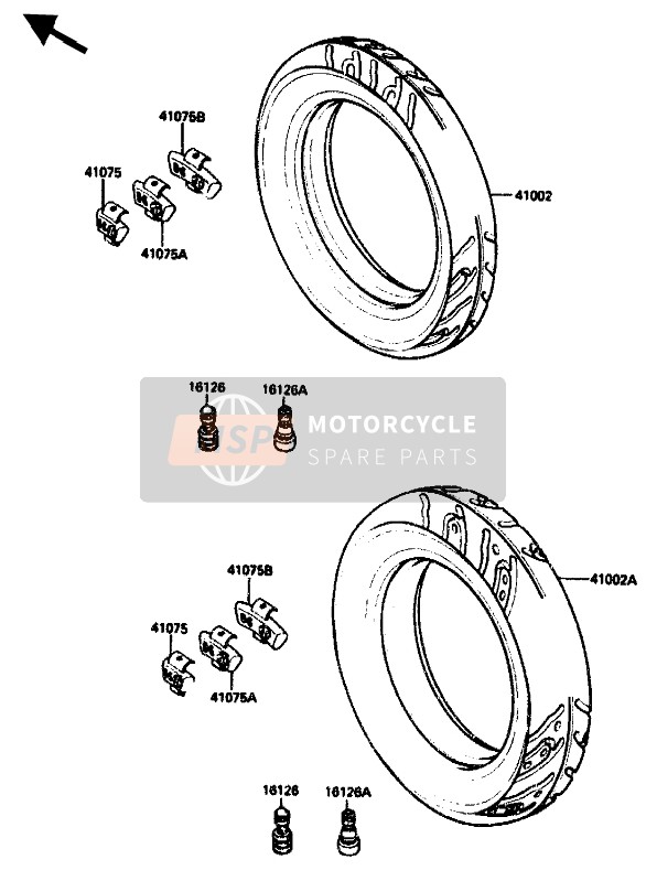 Kawasaki ZX-10 1988 Tyre for a 1988 Kawasaki ZX-10