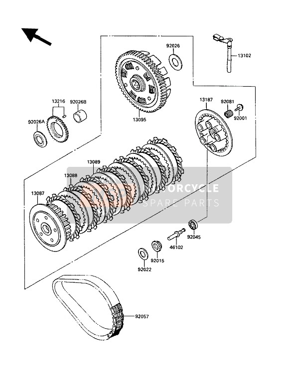 Kawasaki LTD450 1989 Clutch for a 1989 Kawasaki LTD450