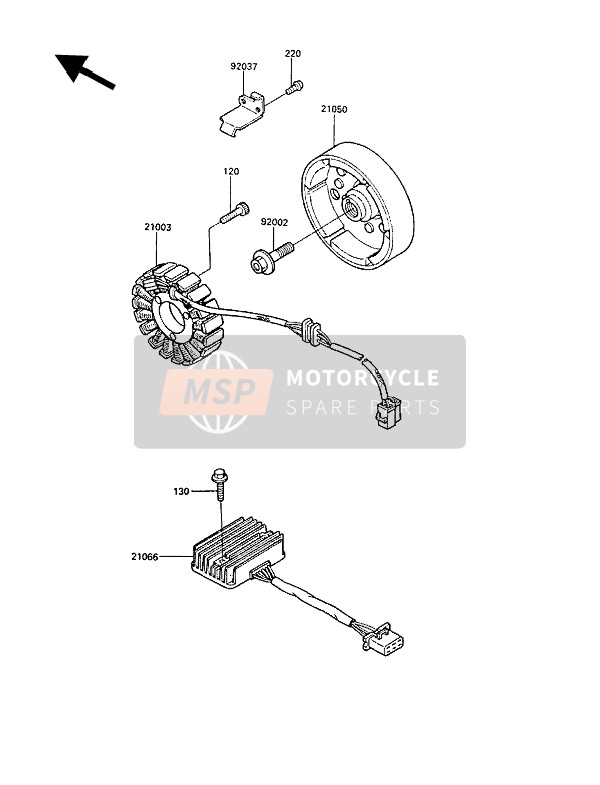 Kawasaki LTD450 1989 Generator for a 1989 Kawasaki LTD450