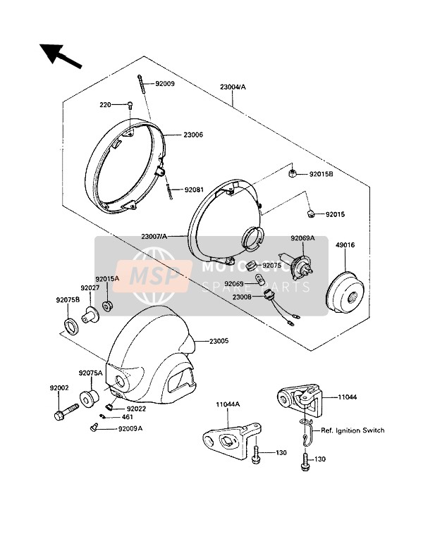 Kawasaki LTD450 1989 Headlight(S) for a 1989 Kawasaki LTD450