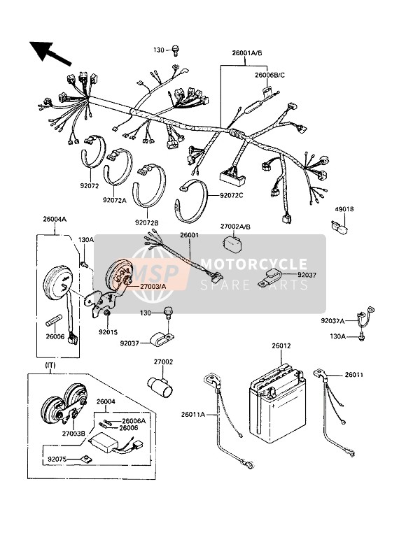 Kawasaki LTD450 1989 Chassis Electrical Equipment for a 1989 Kawasaki LTD450