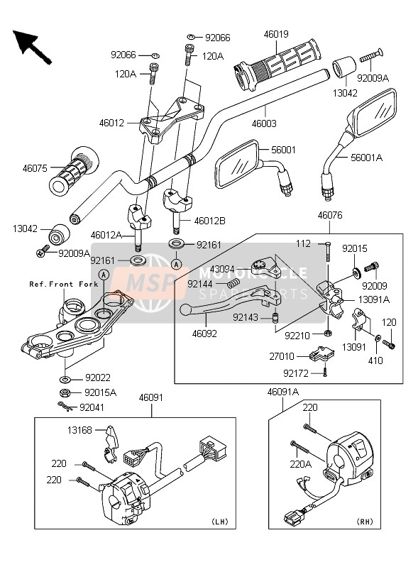 Kawasaki Z750 2006 Handlebar for a 2006 Kawasaki Z750