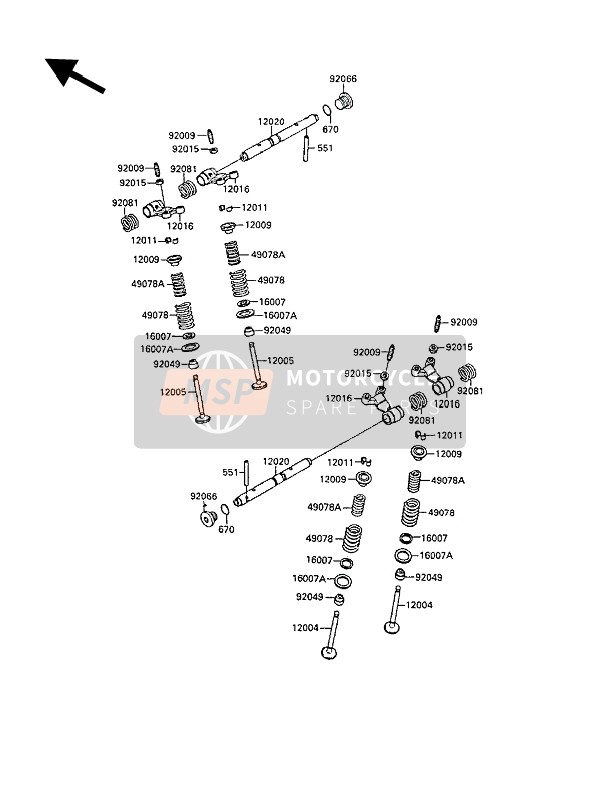 Kawasaki GPZ600R 1989 Valvole per un 1989 Kawasaki GPZ600R