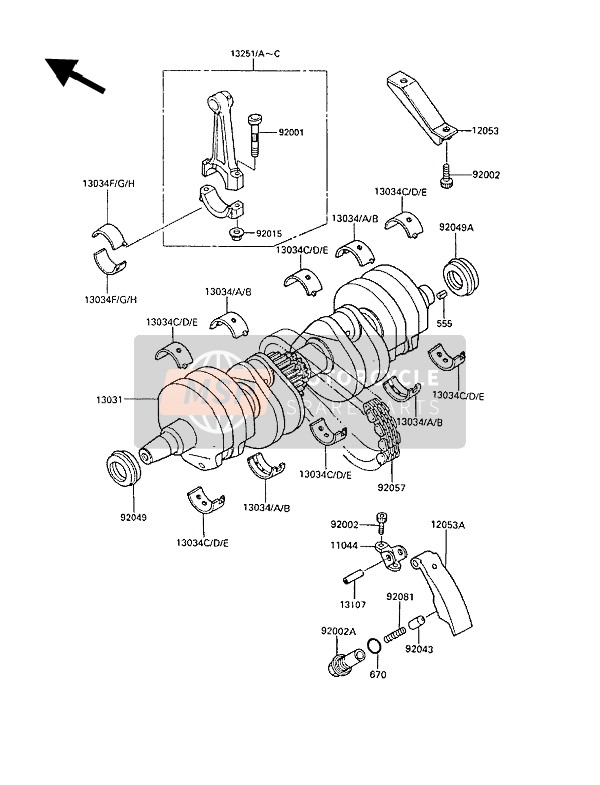 Kawasaki GPZ600R 1989 Crankshaft for a 1989 Kawasaki GPZ600R