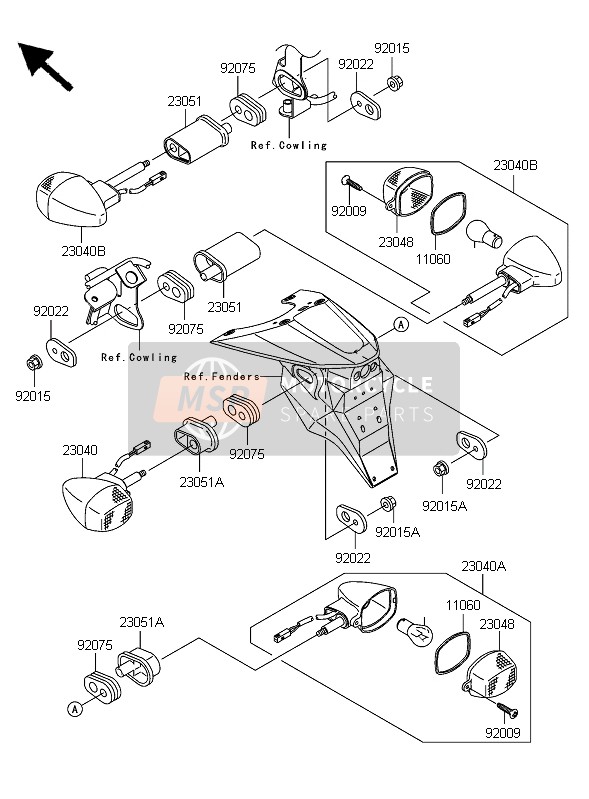 Kawasaki Z750 2006 Clignotants pour un 2006 Kawasaki Z750