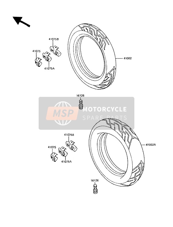 Kawasaki GPZ600R 1989 Tyres for a 1989 Kawasaki GPZ600R