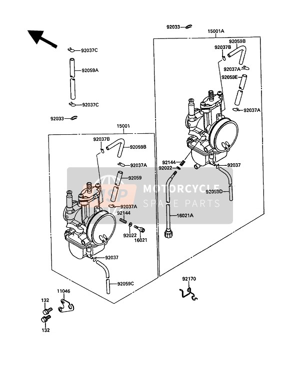 Kawasaki KR-1 (1) 1989 Carburettor for a 1989 Kawasaki KR-1 (1)