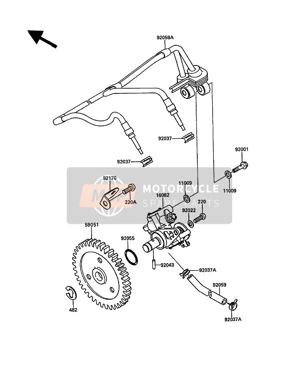 Kawasaki KR-1 (1) 1989 Oil Pump for a 1989 Kawasaki KR-1 (1)