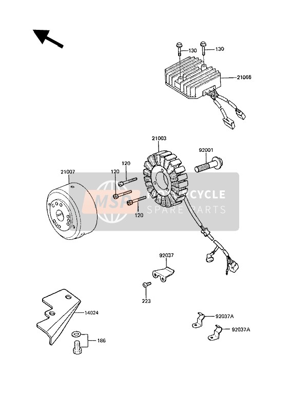 Kawasaki Z1300 1989 Generator for a 1989 Kawasaki Z1300