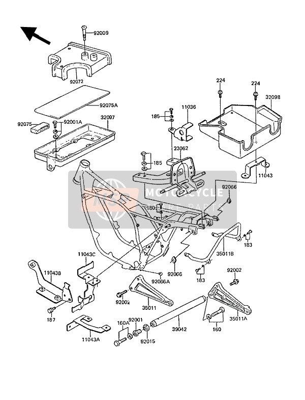 Kawasaki Z1300 1989 BATTERIEGEHÄUSE für ein 1989 Kawasaki Z1300