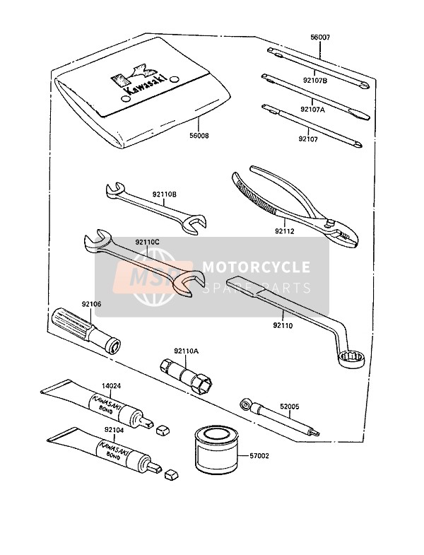 Kawasaki Z1300 1989 Outils des propriétaires pour un 1989 Kawasaki Z1300