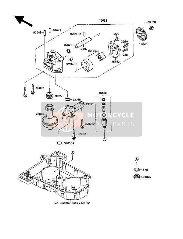 Kawasaki ZXR750 1989 Oil Pump for a 1989 Kawasaki ZXR750