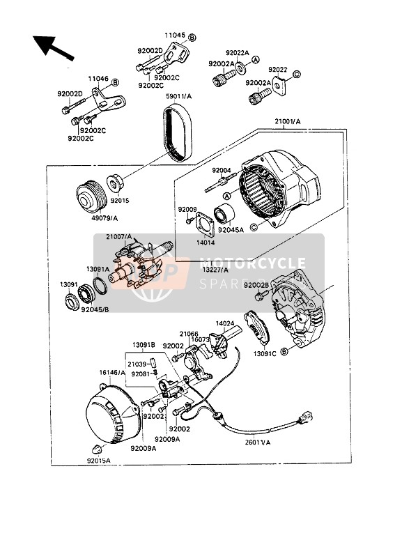 590110036, Belt,Generator ZX750-H2, Kawasaki, 0