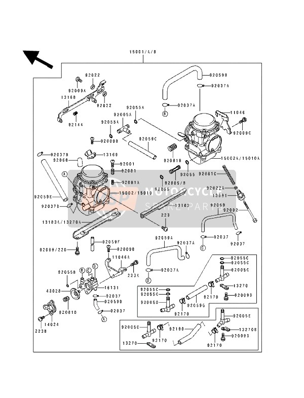 Kawasaki EL250 1990 Carburettor for a 1990 Kawasaki EL250