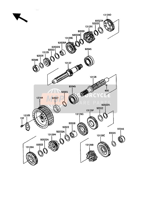 Kawasaki EN500 1990 Transmission for a 1990 Kawasaki EN500