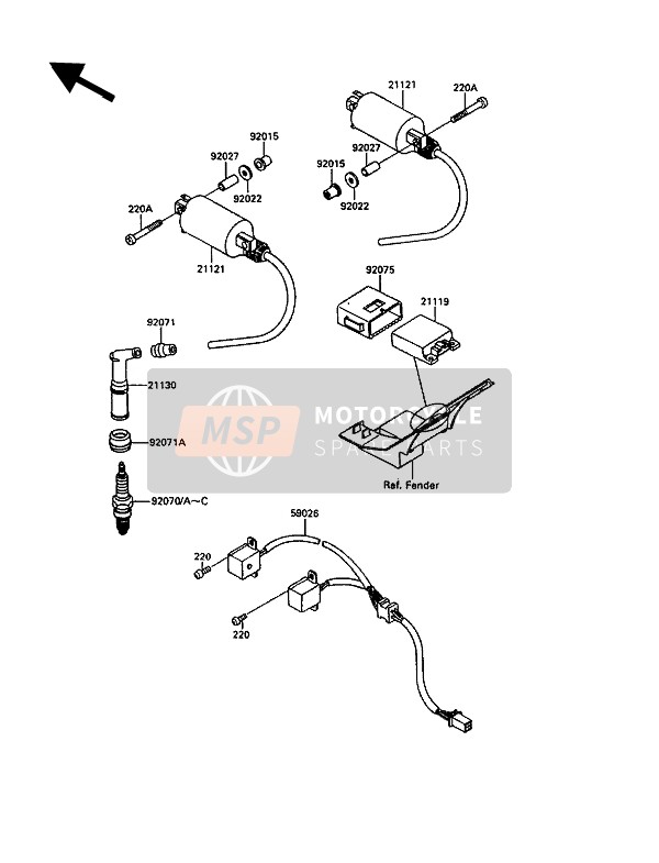 Kawasaki EN500 1990 Ignition System for a 1990 Kawasaki EN500