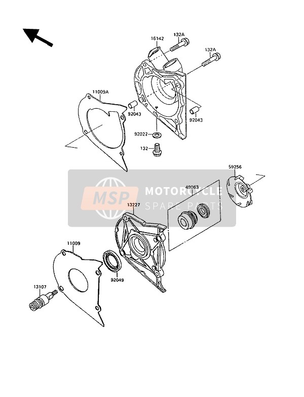 Kawasaki EN500 1990 Pompe à eau pour un 1990 Kawasaki EN500