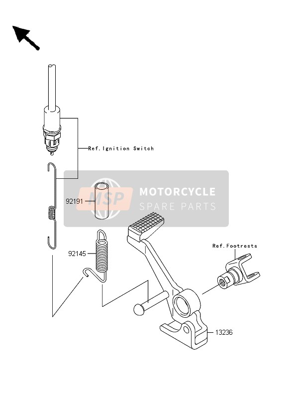 Kawasaki Z750S 2006 Pédale de frein pour un 2006 Kawasaki Z750S