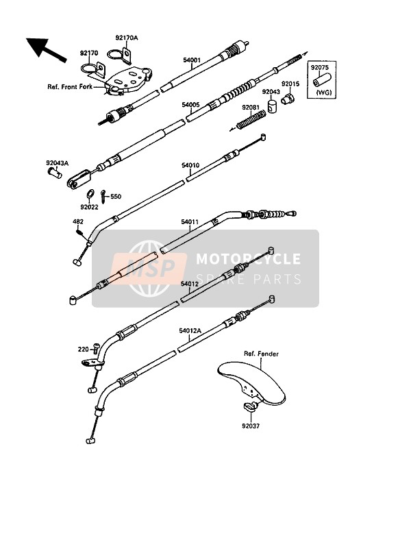 540121265, CABLE-THROTTLE,Closing, Kawasaki, 0