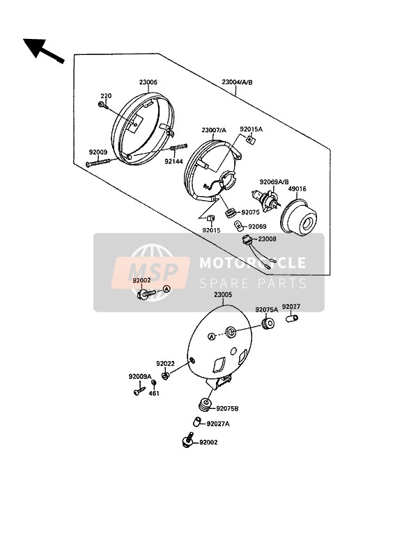 Kawasaki EN500 1990 Headlight(S) for a 1990 Kawasaki EN500